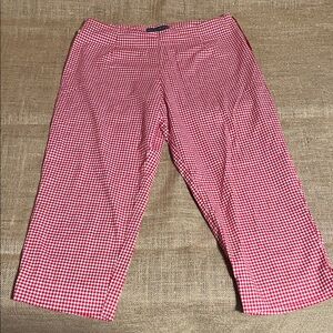 Mountain Lake Red and White Checkered Capris Gingham